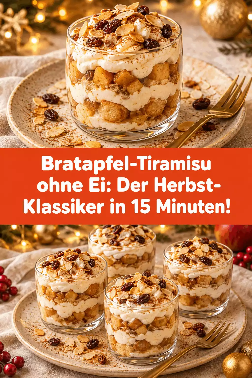 Bratapfel-Tiramisu ohne Ei: Der Herbst-Klassiker in 15 Minuten!