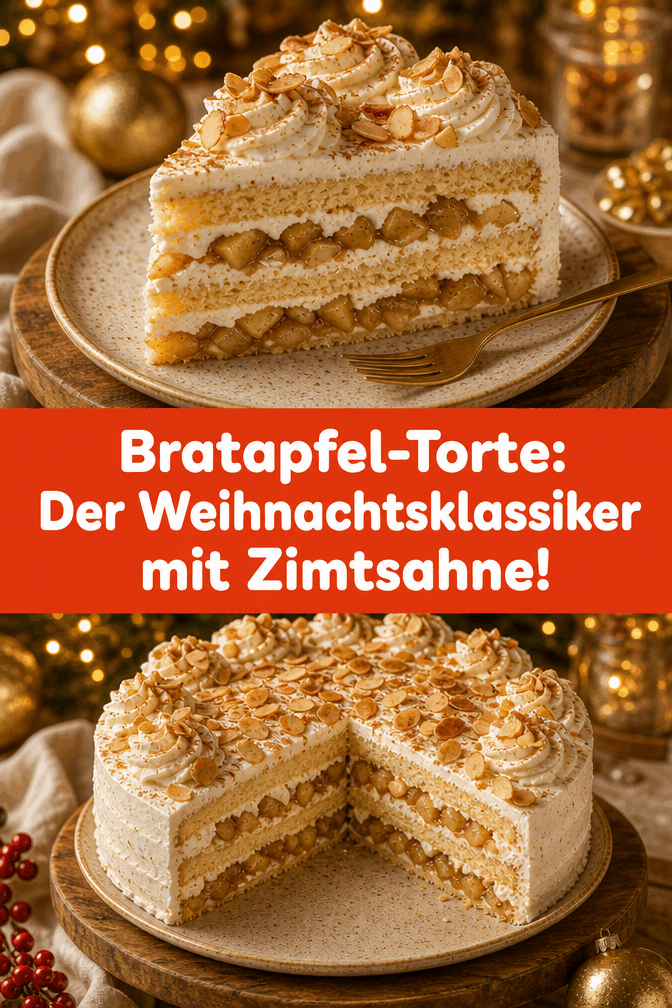 Bratapfel-Torte: Der Weihnachtsklassiker mit Zimtsahne!