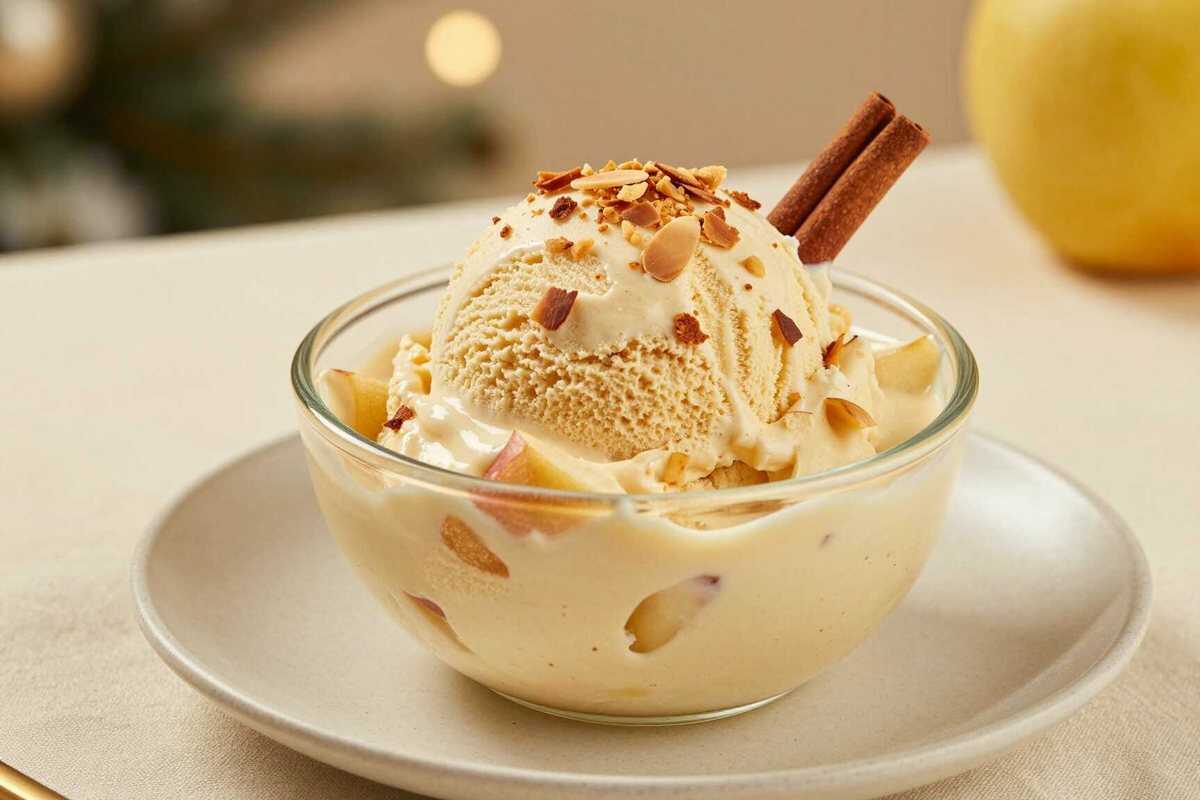 Bratapfel-Eis ohne Eismaschine: 3 Zutaten, cremig wie vom Italiener!