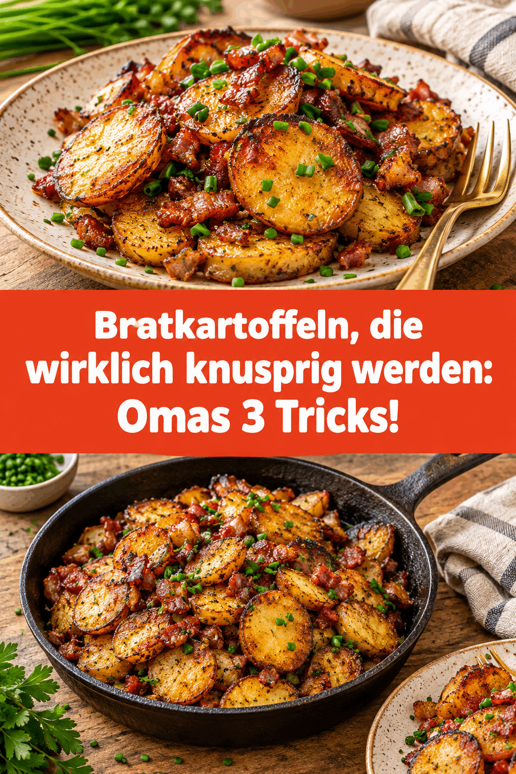Bratkartoffeln, die wirklich knusprig werden: Omas 3 Tricks!
