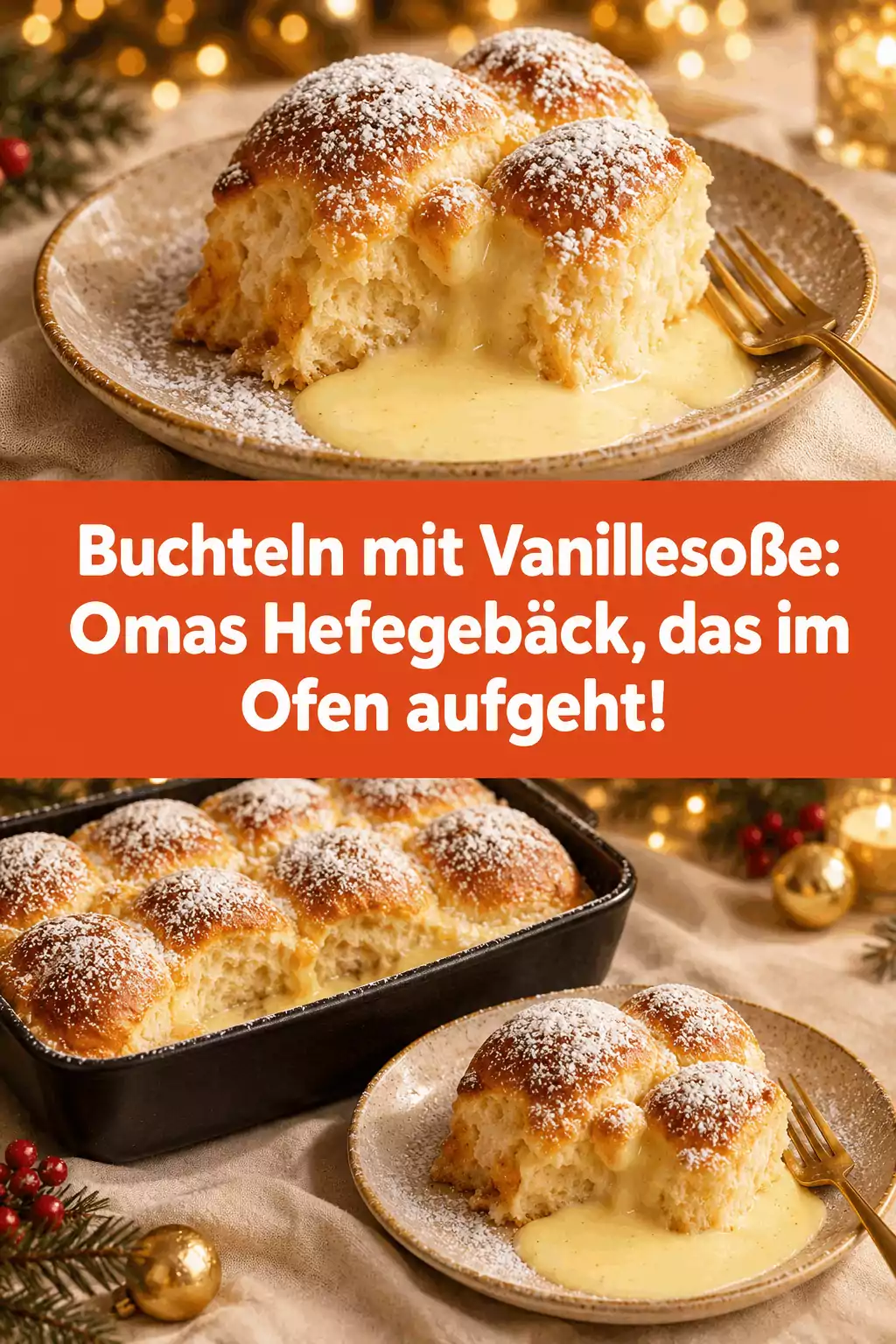 Buchteln mit Vanillesoße: Omas Hefegebäck, das im Ofen aufgeht!