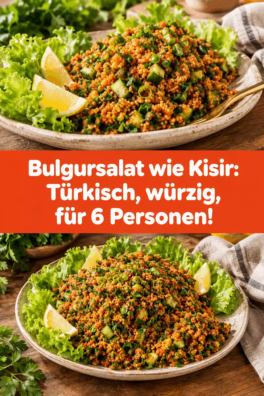 Bulgursalat wie Kisir: Türkisch, würzig, für 6 Personen!