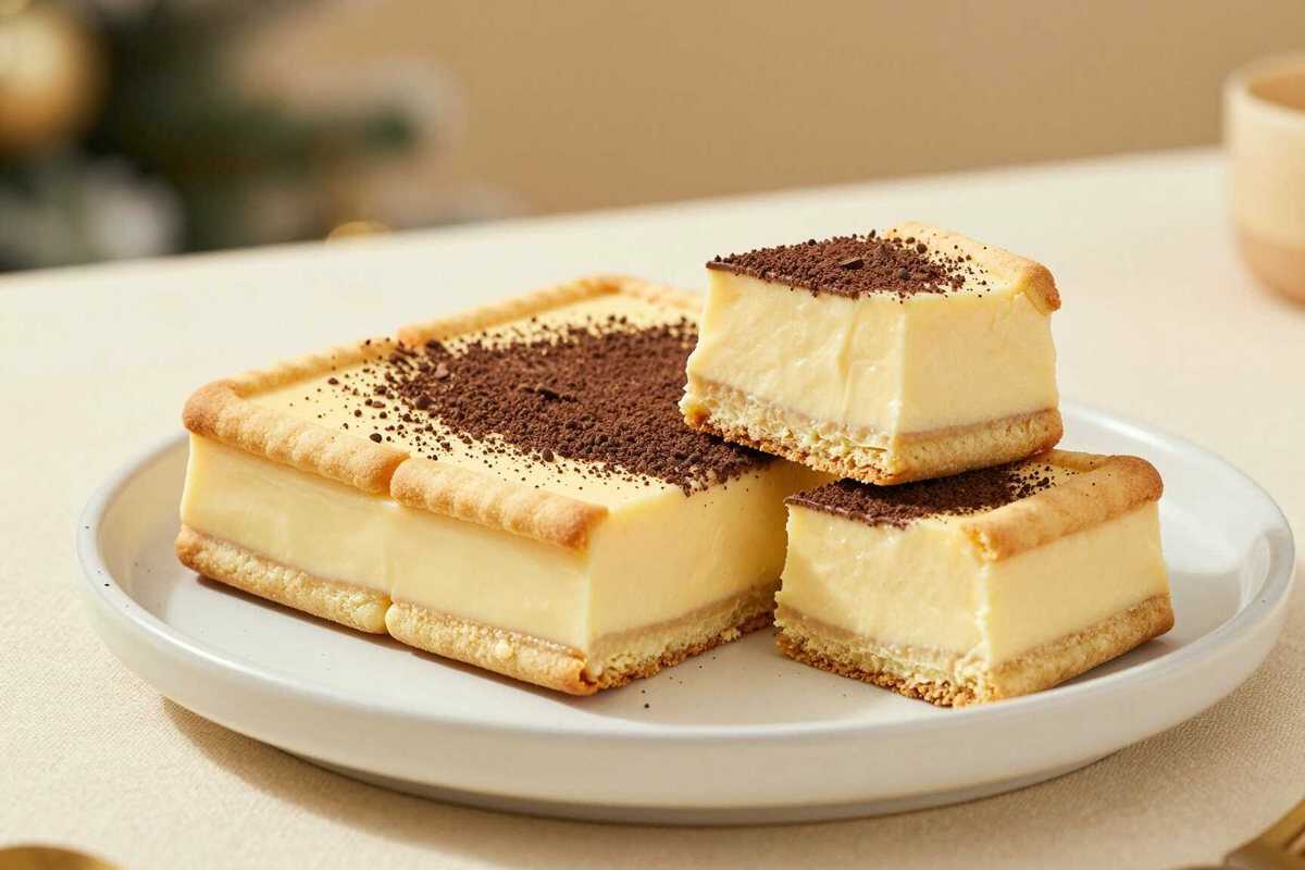 Butterkeks-Schichtdessert mit Pudding: Das Blech-Dessert für die ganze Familie!