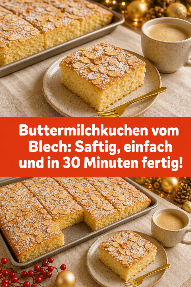 Buttermilchkuchen vom Blech: Saftig, einfach und in 30 Minuten fertig!
