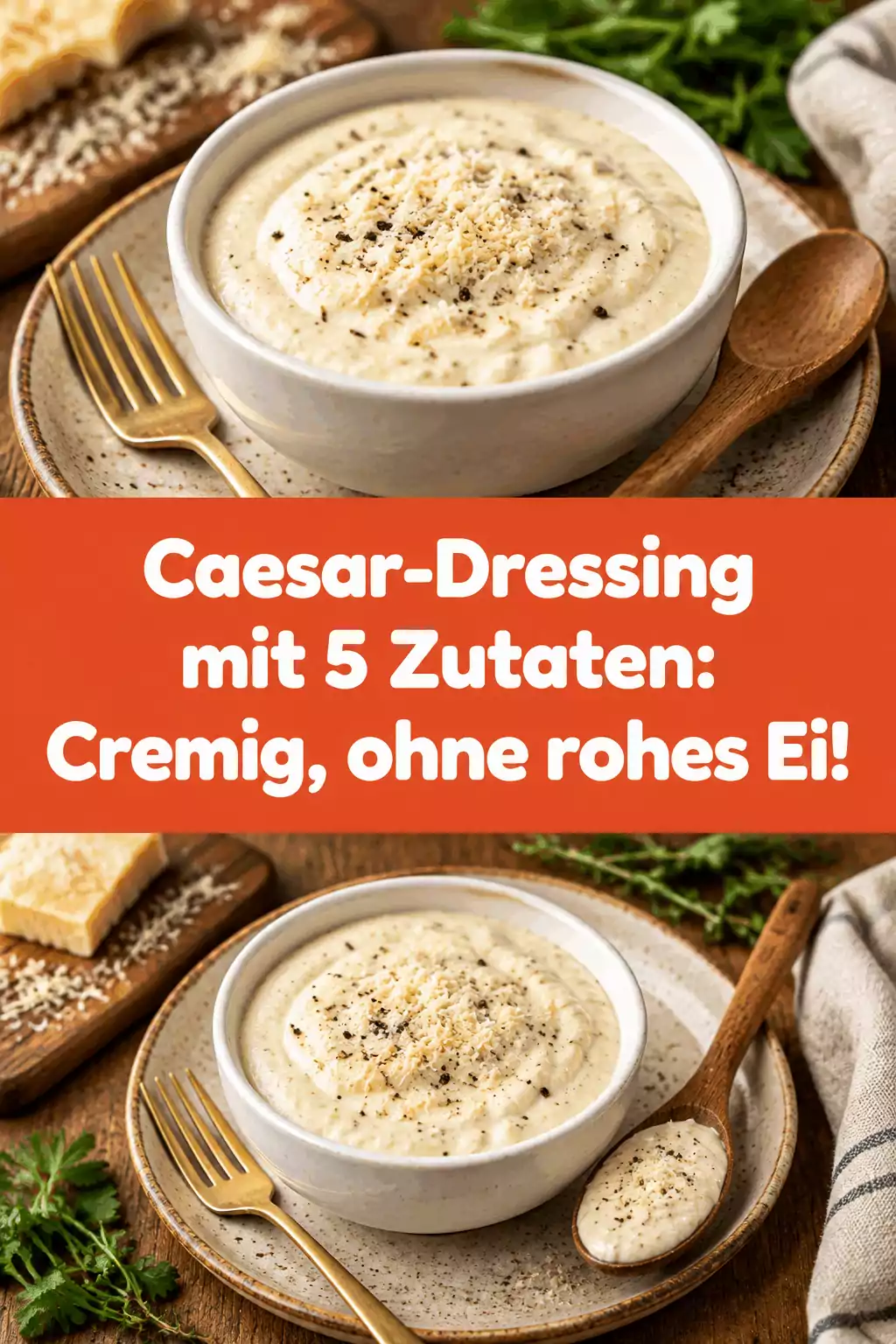 Caesar-Dressing mit 5 Zutaten: Cremig, ohne rohes Ei!