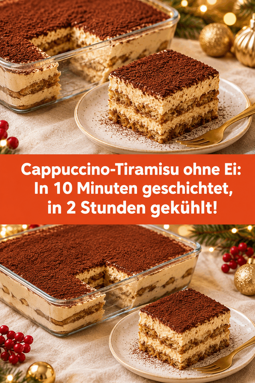 Cappuccino-Tiramisu ohne Ei: In 10 Minuten geschichtet, in 2 Stunden gekühlt!