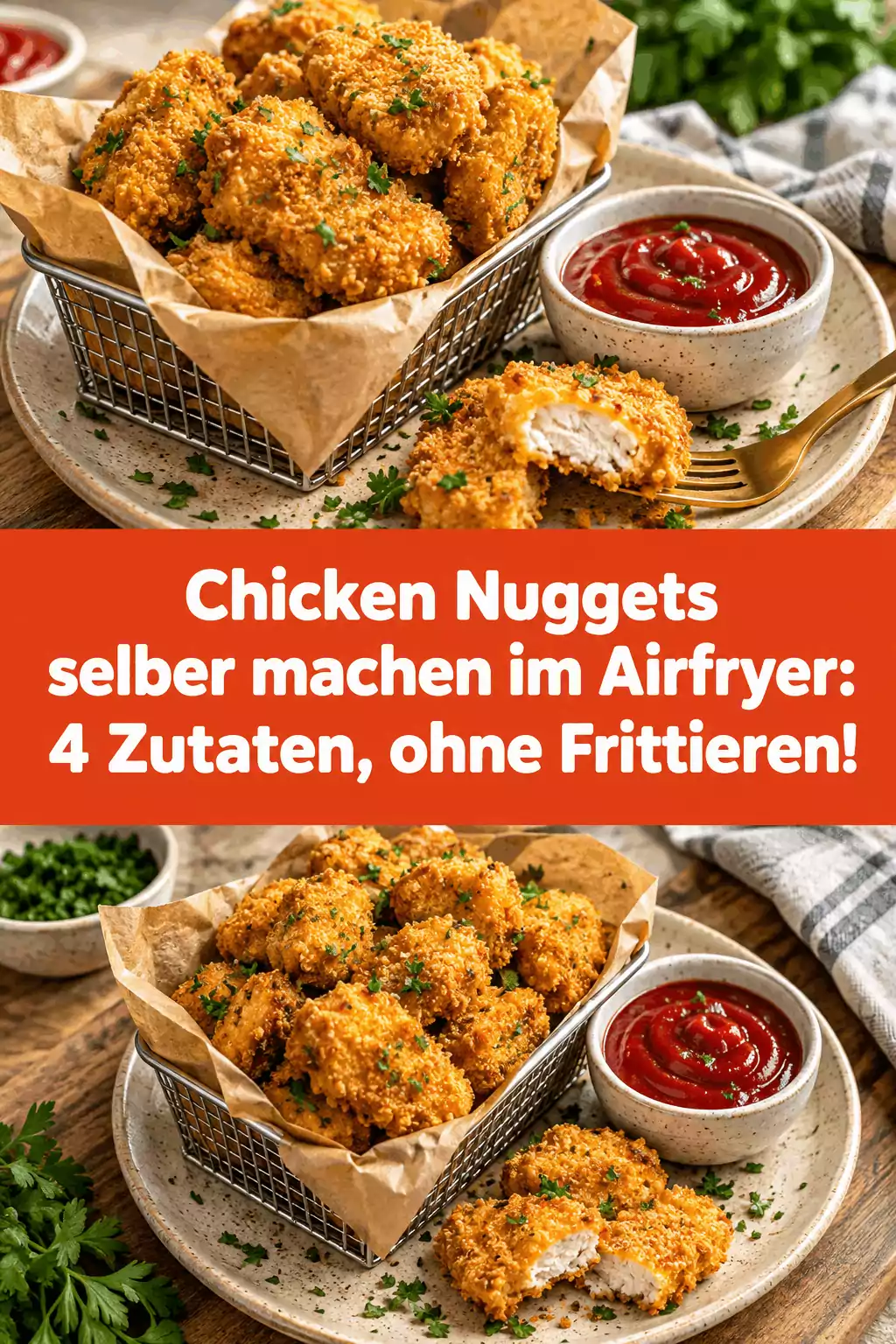 Chicken Nuggets selber machen im Airfryer: 4 Zutaten, ohne Frittieren!