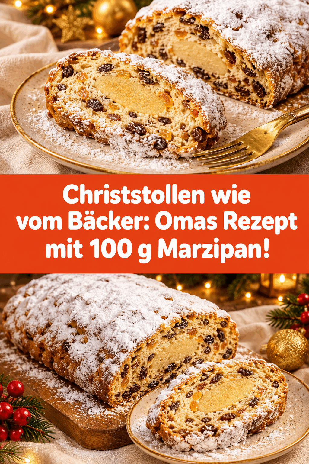 Christstollen wie vom Bäcker: Omas Rezept mit 100 g Marzipan!