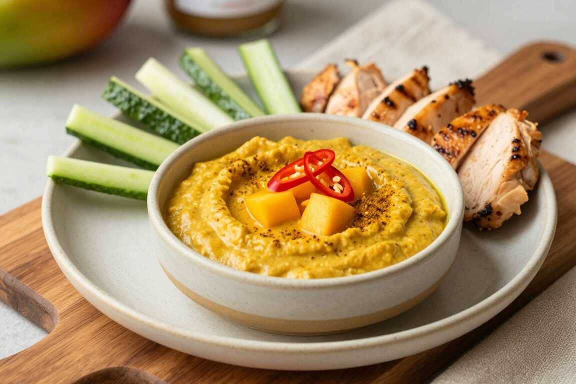 Curry-Dip mit Mango: 350 g, süß-scharf für Hähnchen und Gemüse!
