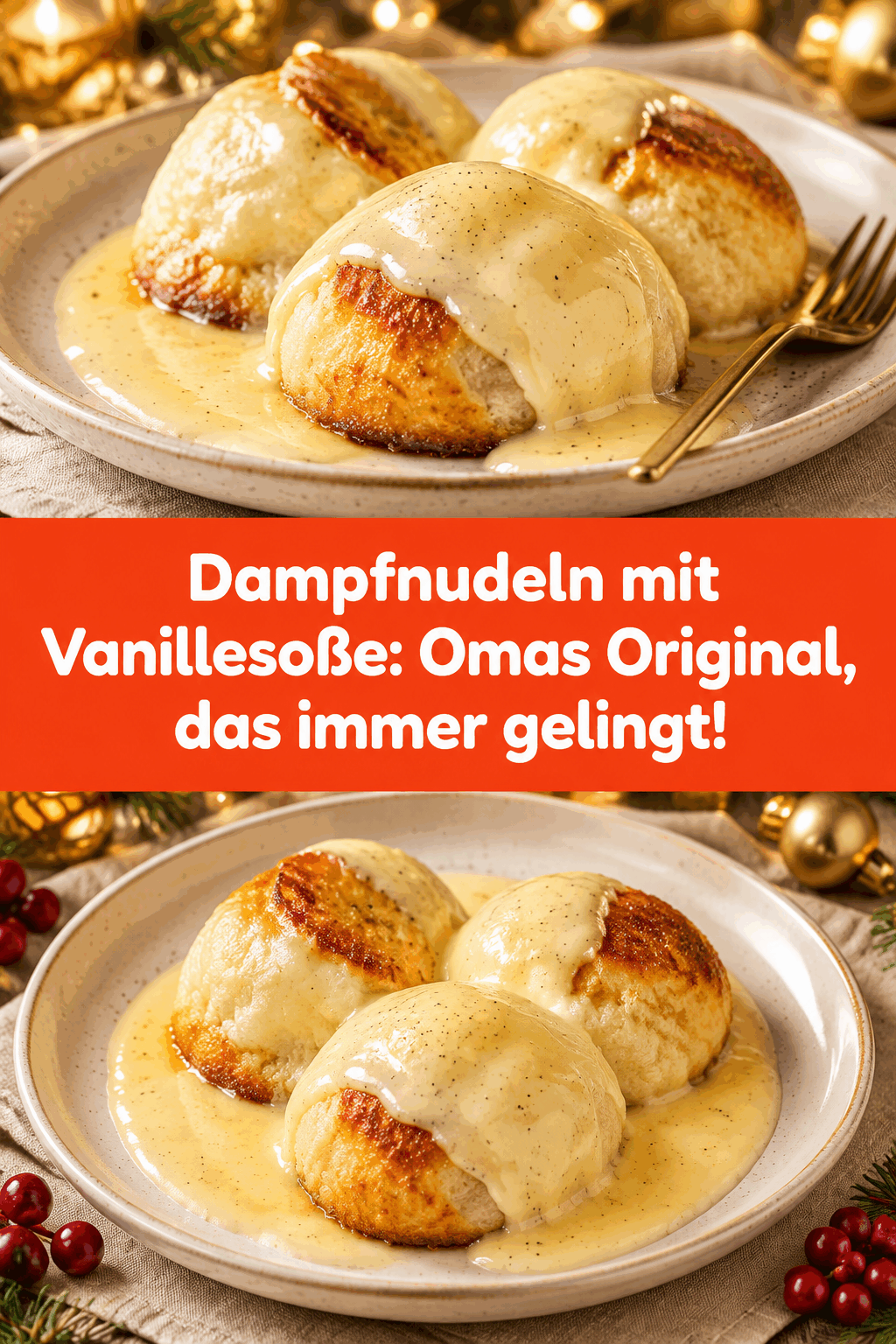 Dampfnudeln mit Vanillesoße: Omas Original, das immer gelingt!