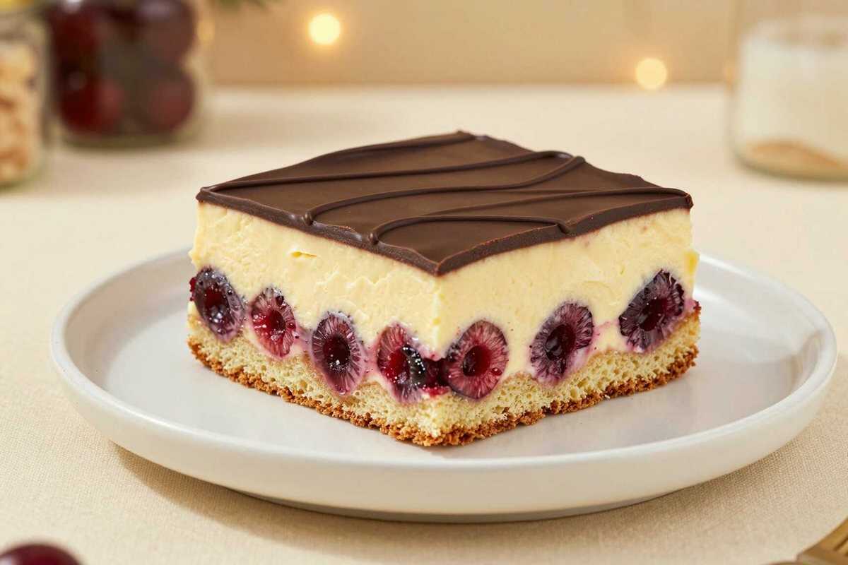 Donauwelle vom Blech: Omas Original mit Kirschen und Buttercreme!