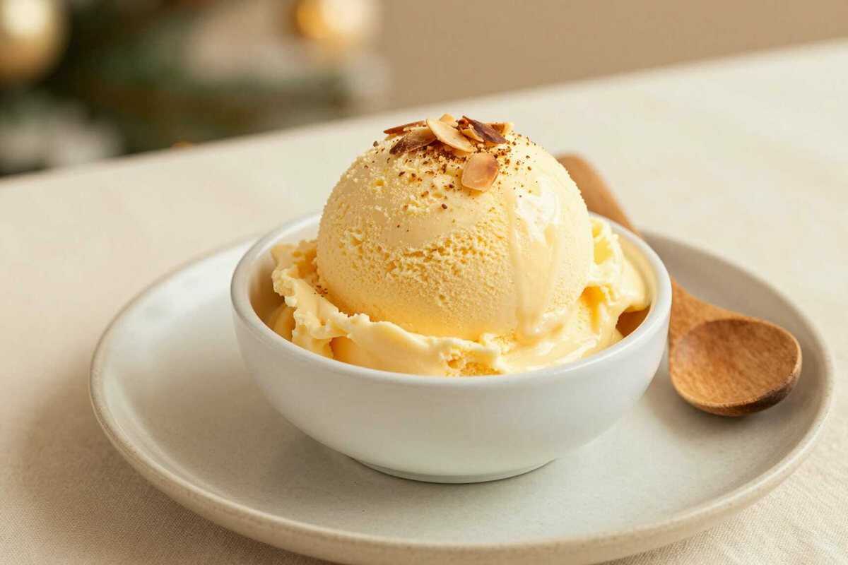 Eierlikör-Eis ohne Eismaschine: Das Weihnachtseis mit 200 ml Eierlikör!