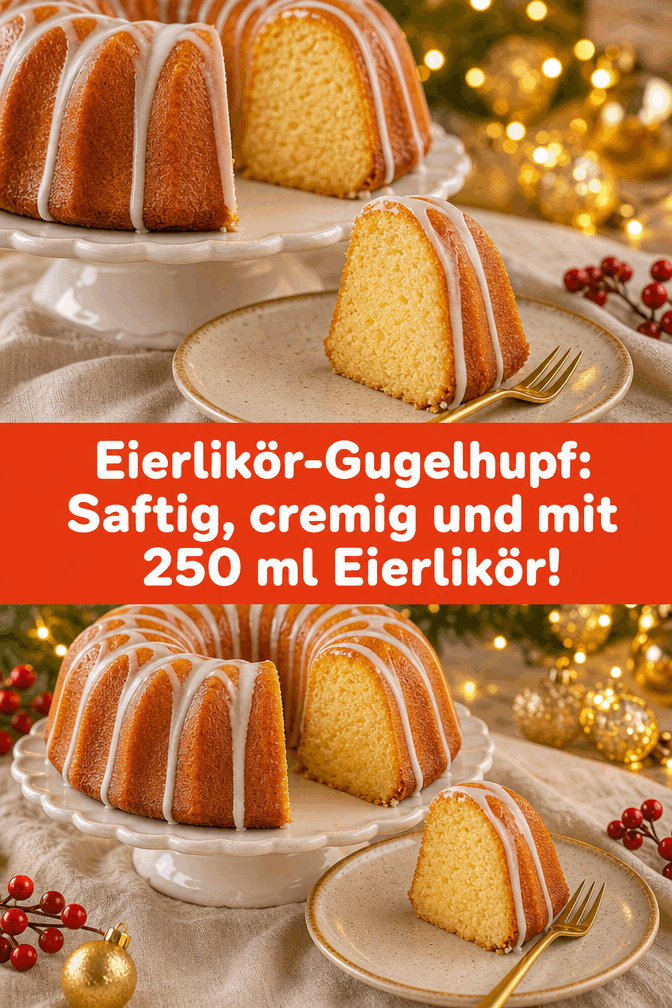 Eierlikör-Gugelhupf: Saftig, cremig und mit 250 ml Eierlikör!