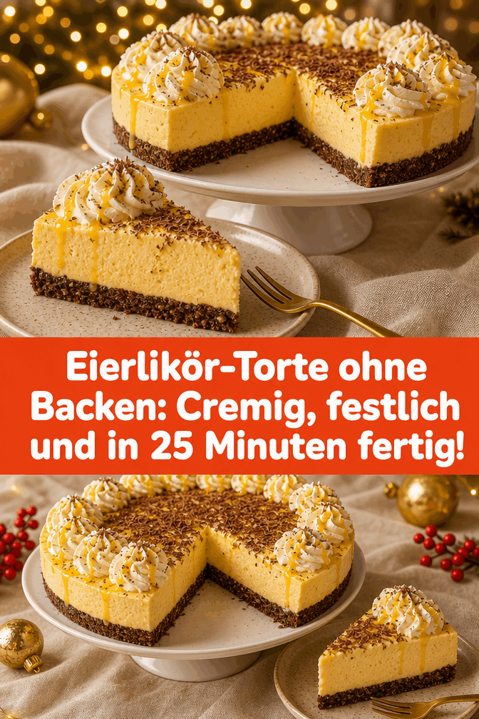 Eierlikör-Torte ohne Backen: Cremig, festlich und in 25 Minuten fertig!