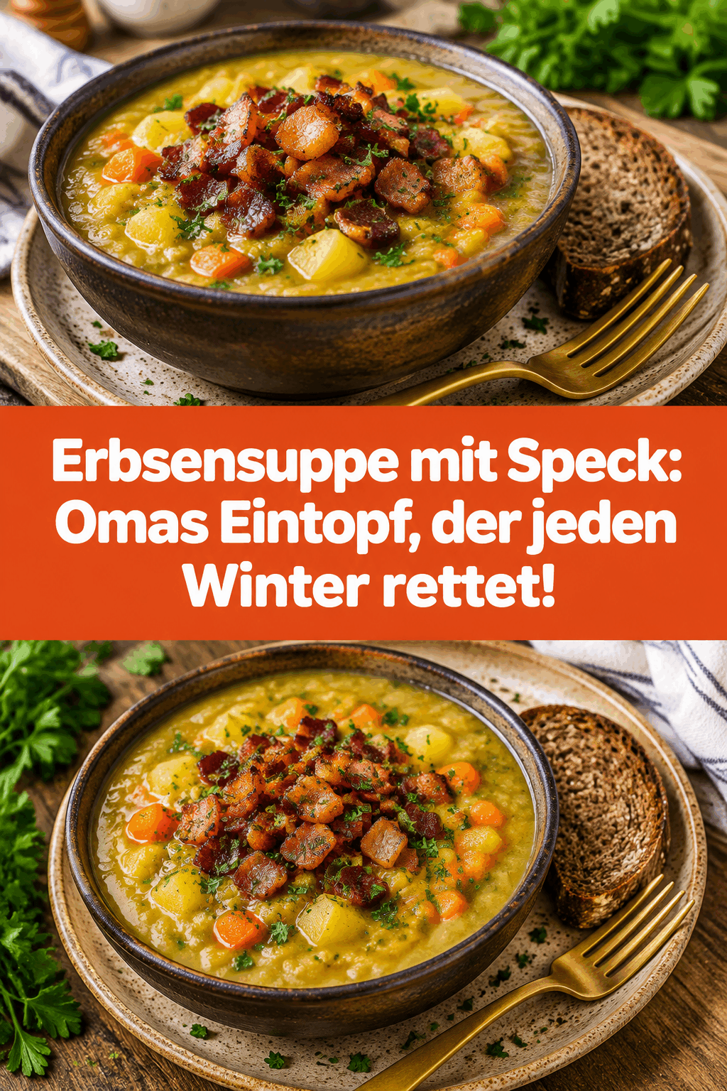 Erbsensuppe mit Speck: Omas Eintopf, der jeden Winter rettet!