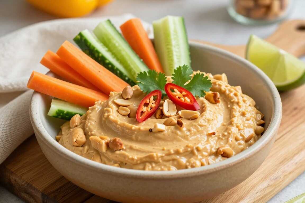 Erdnuss-Dip für Gemüsesticks: 300 g, asiatisch gewürzt!
