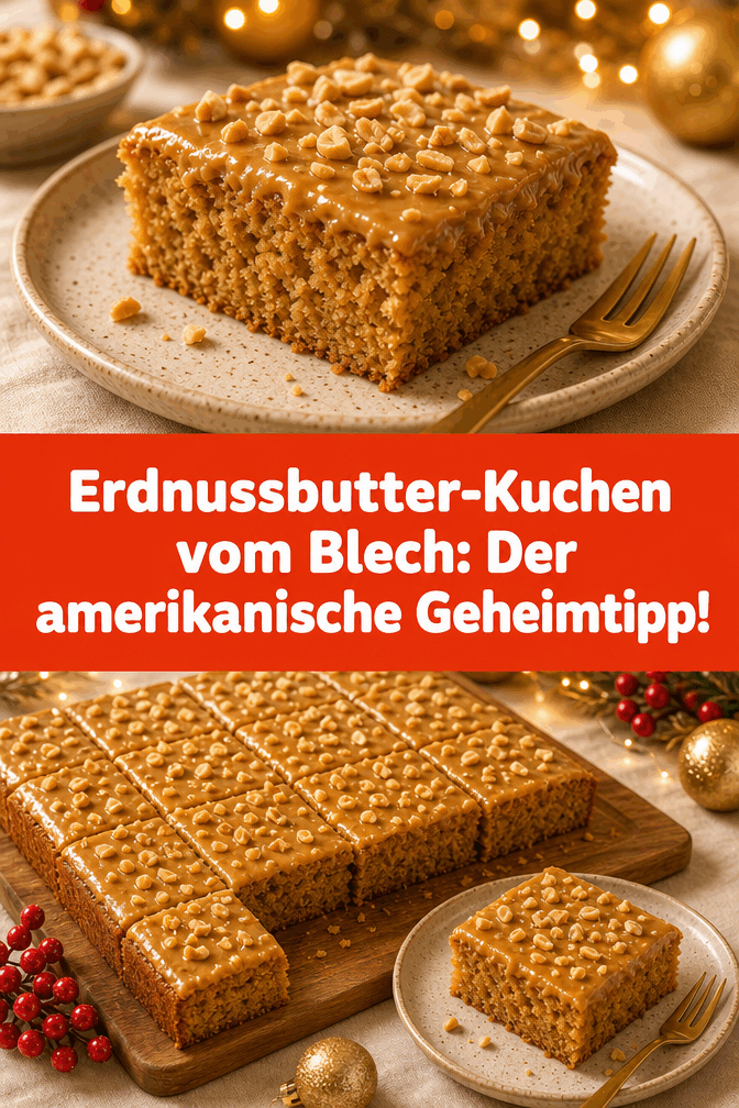 Erdnussbutter-Kuchen vom Blech: Der amerikanische Geheimtipp!