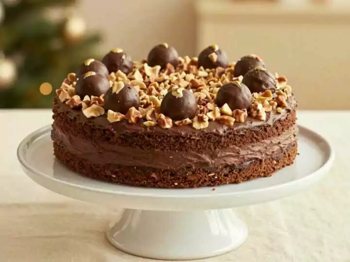 Ferrero-Rocher-Torte ohne Backen: Die Festtagstorte mit 5 Zutaten!