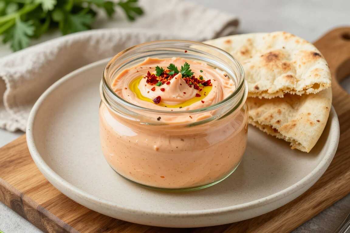 Feta-Creme mit Paprika: 400 g, würzig für Fladenbrot!