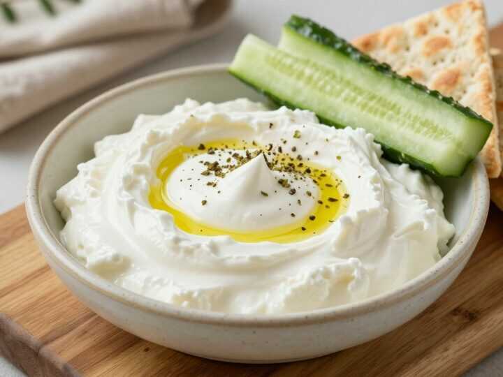 Feta-Dip mit Joghurt und Knoblauch: 400 g, in fünf Minuten angerührt!
