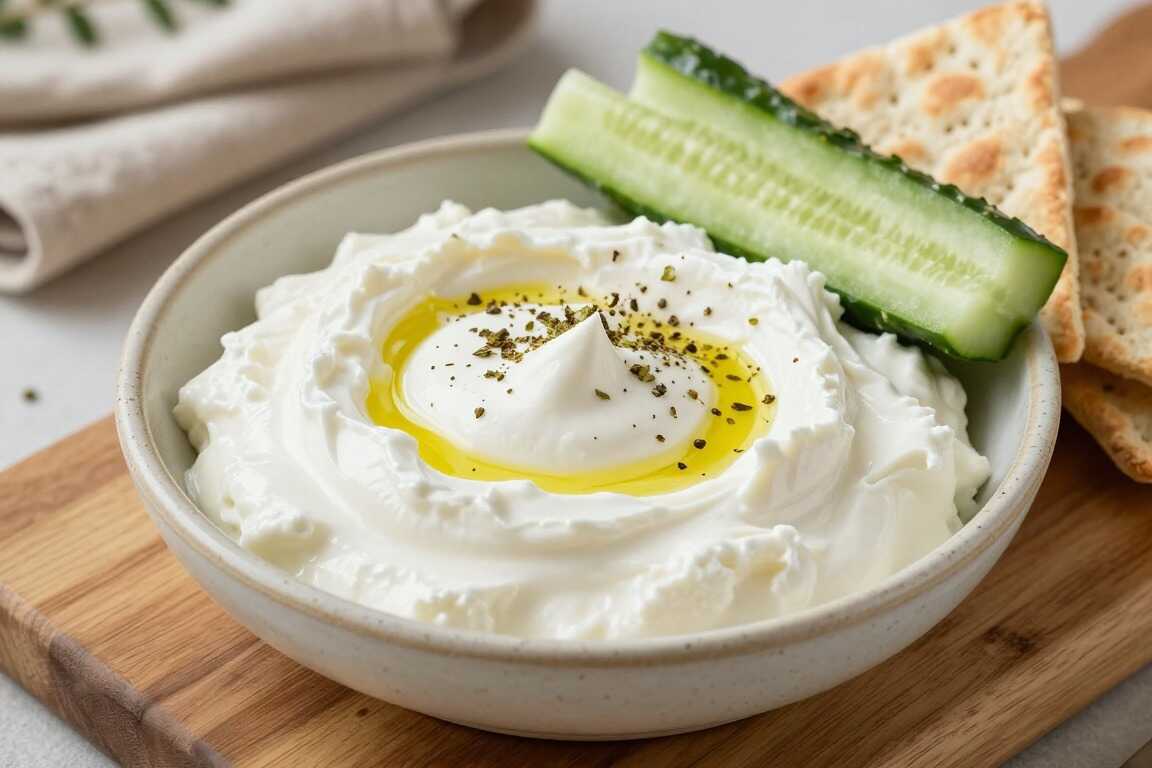 Feta-Dip mit Joghurt und Knoblauch: 400 g, in fünf Minuten angerührt!