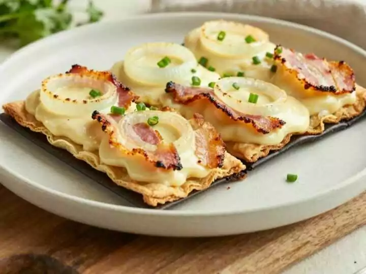 Flammkuchen vom Blech: Dünn, knusprig und in 15 Minuten fertig!