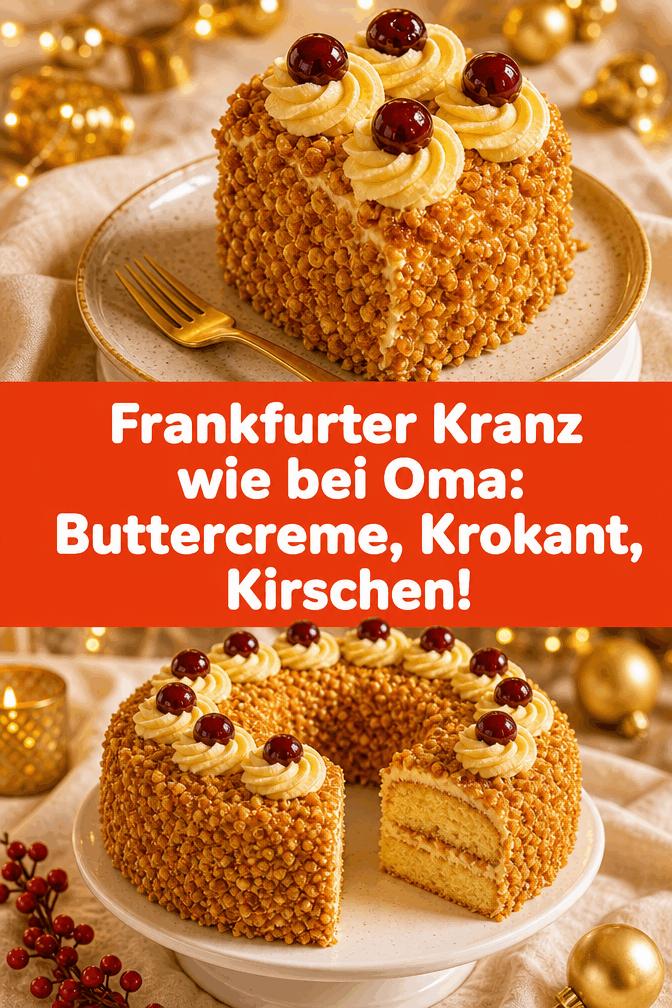 Frankfurter Kranz wie bei Oma: Buttercreme, Krokant, Kirschen!