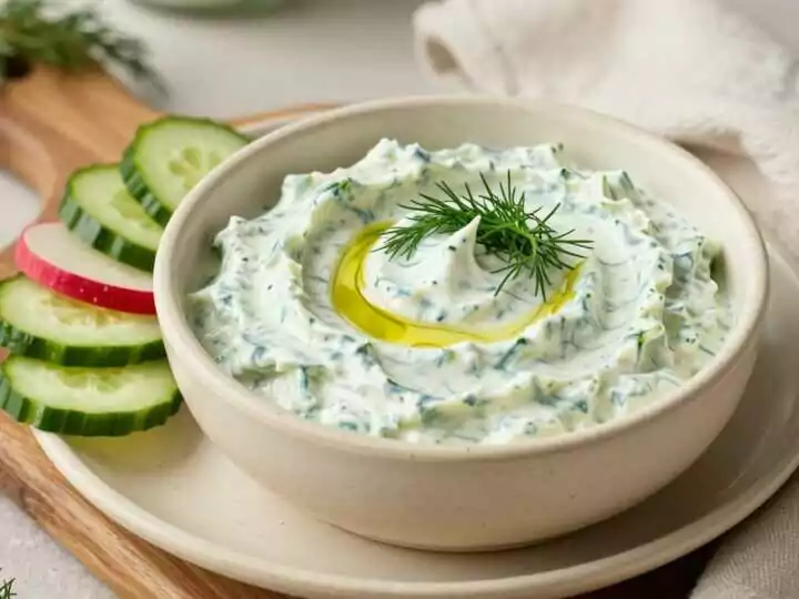 Frischkäse-Dip mit Gurke: 400 g, kühlend für heiße Tage!