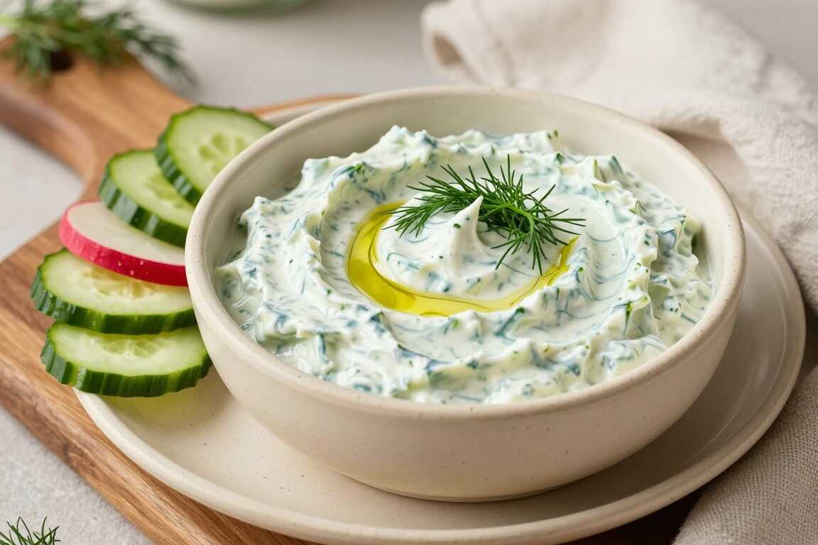 Frischkäse-Dip mit Gurke: 400 g, kühlend für heiße Tage!