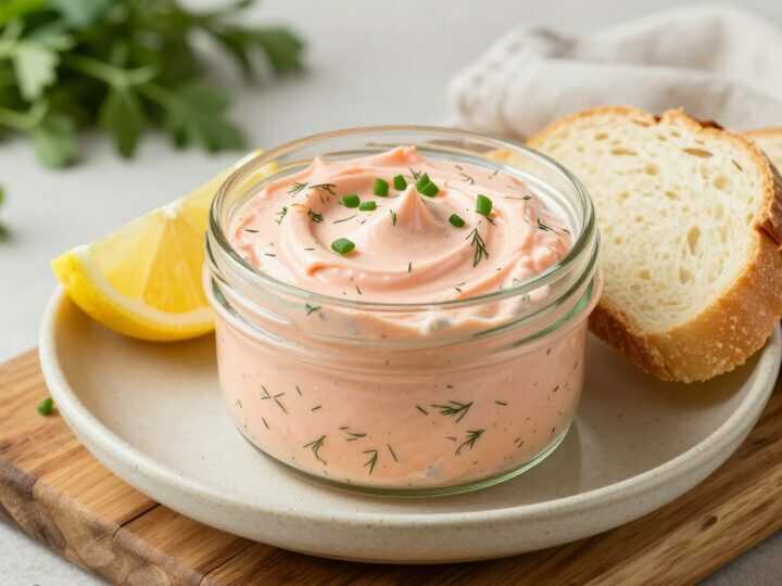 Frischkäse mit Lachs als Aufstrich: 300 g, für feine Brötchen!