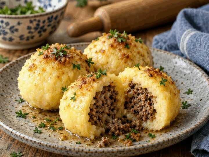Gefüllte Kartoffelklöße mit Hackfleisch, das Rezept, das in jeder Familien-WhatsApp-Gruppe landet