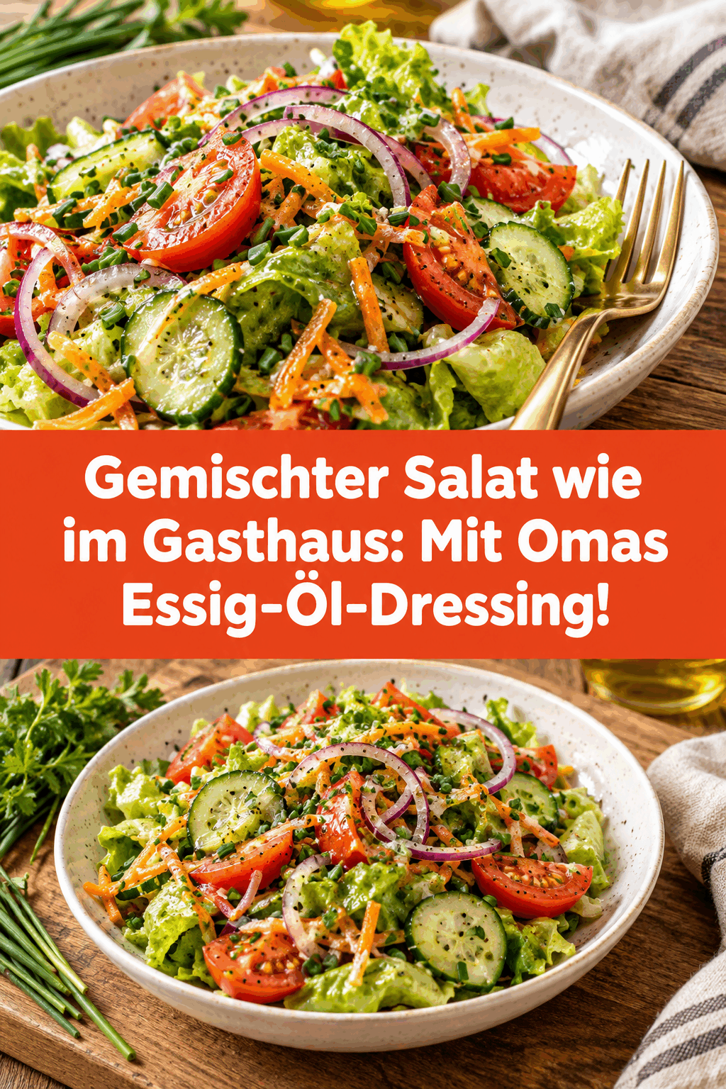 Gemischter Salat wie im Gasthaus: Mit Omas Essig-Öl-Dressing!