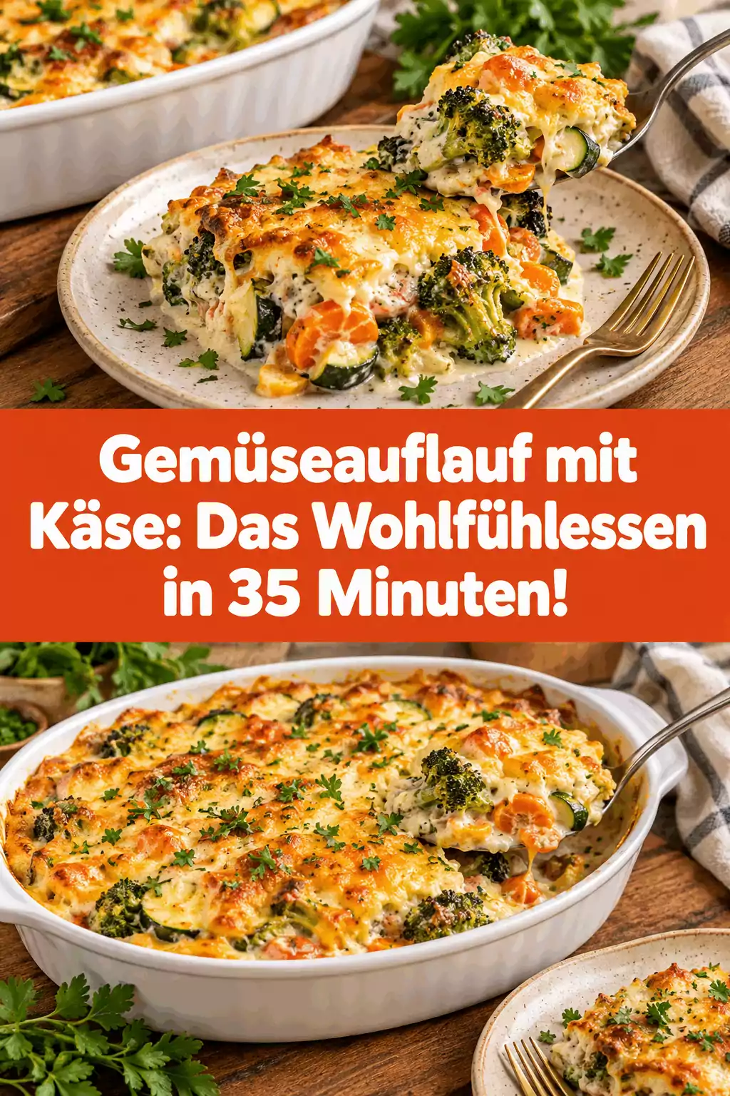 Gemüseauflauf mit Käse: Das Wohlfühlessen in 35 Minuten!