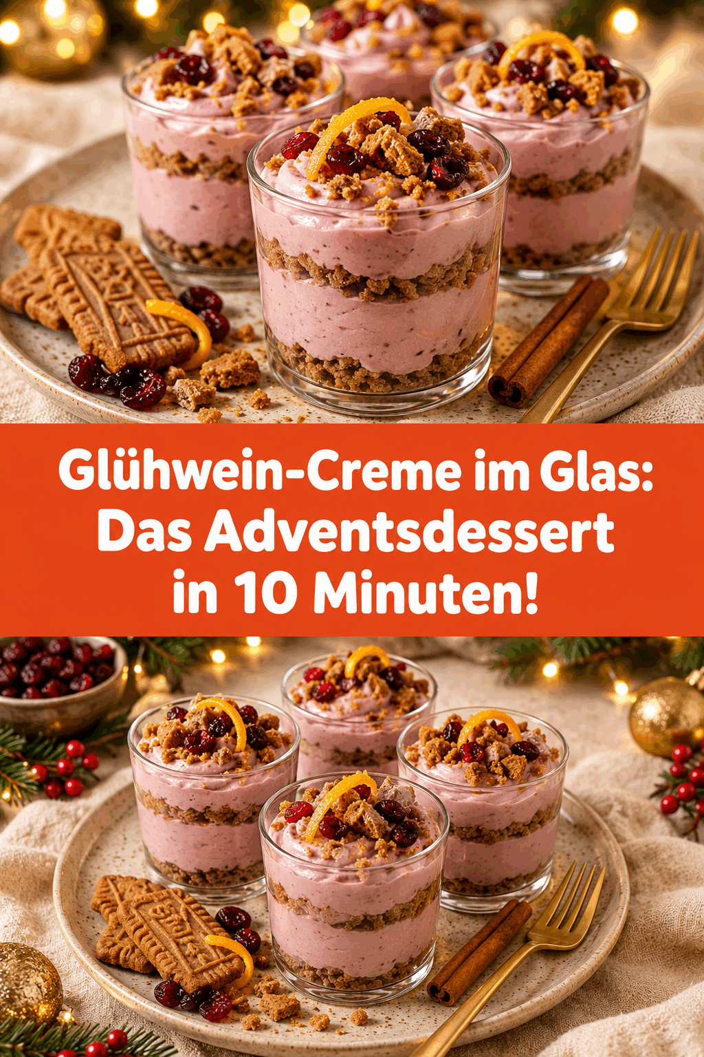 Glühwein-Creme im Glas: Das Adventsdessert in 10 Minuten!
