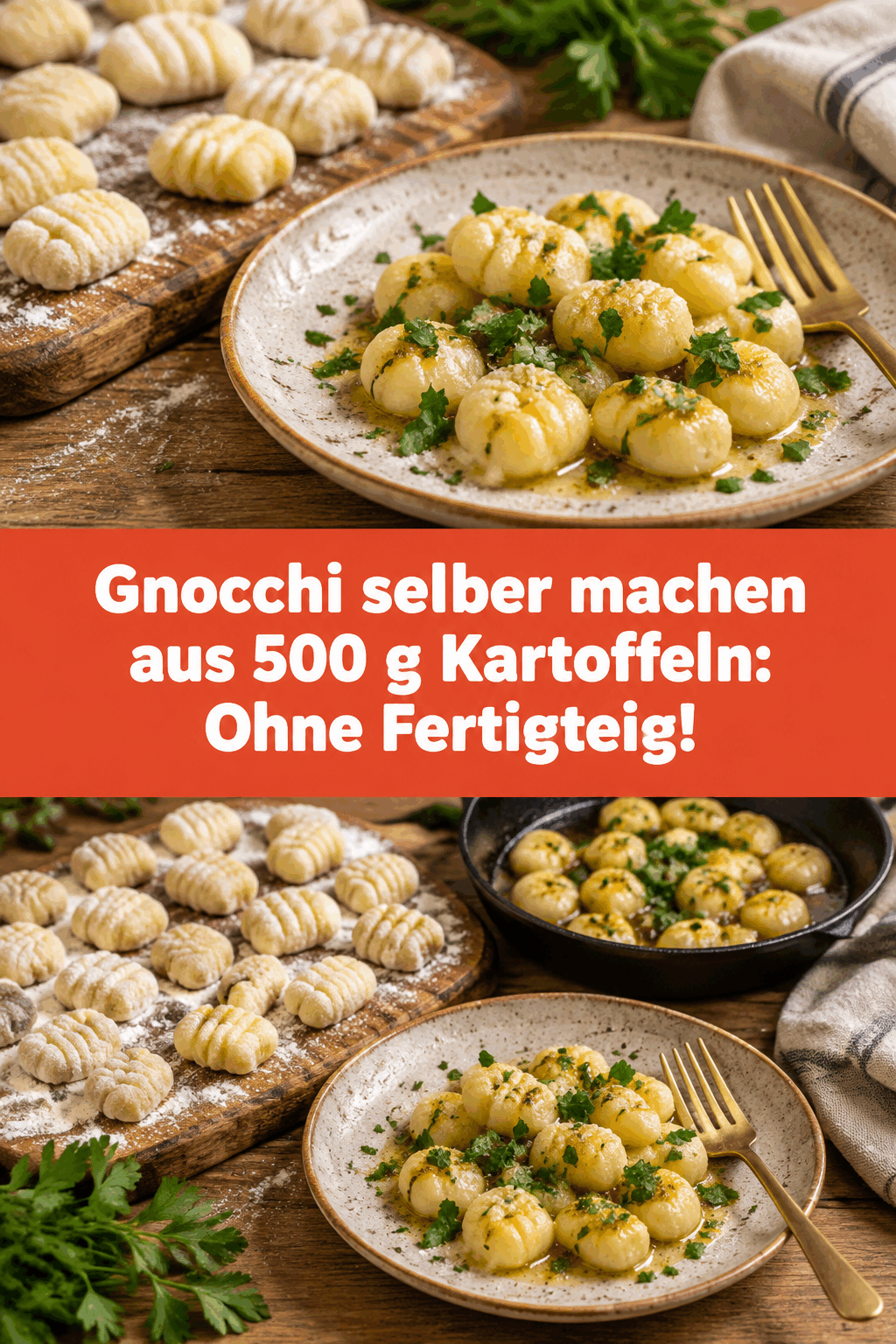 Gnocchi selber machen aus 500 g Kartoffeln: Ohne Fertigteig!