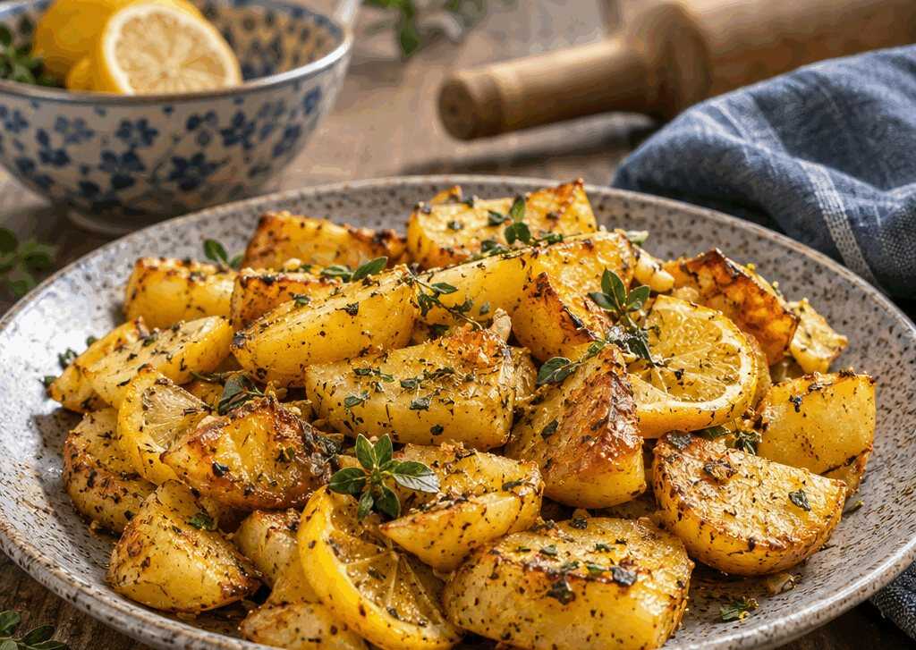 Griechische Kartoffeln mit Zitrone aus dem Ofen, der Klassiker der deutschen Küche neu entdeckt