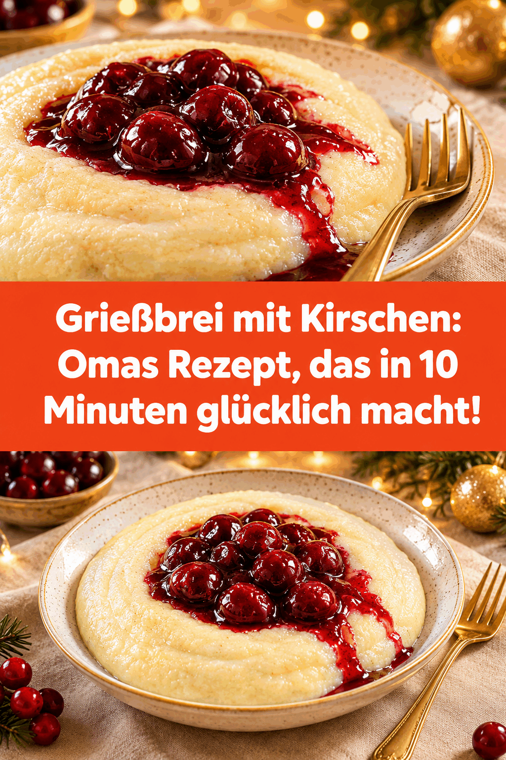 Grießbrei mit Kirschen: Omas Rezept, das in 10 Minuten glücklich macht!
