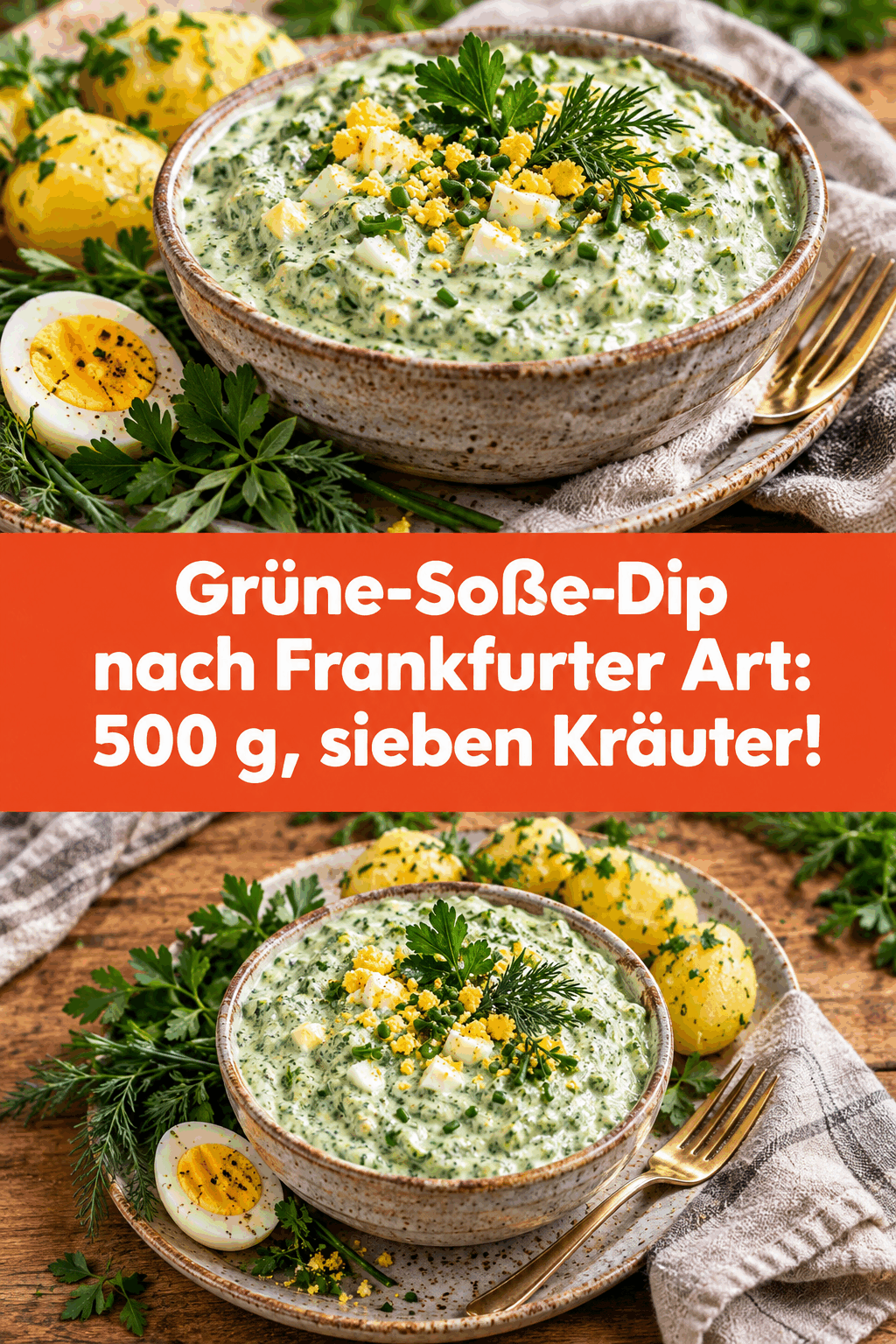 Grüne-Soße-Dip nach Frankfurter Art: 500 g, sieben Kräuter!