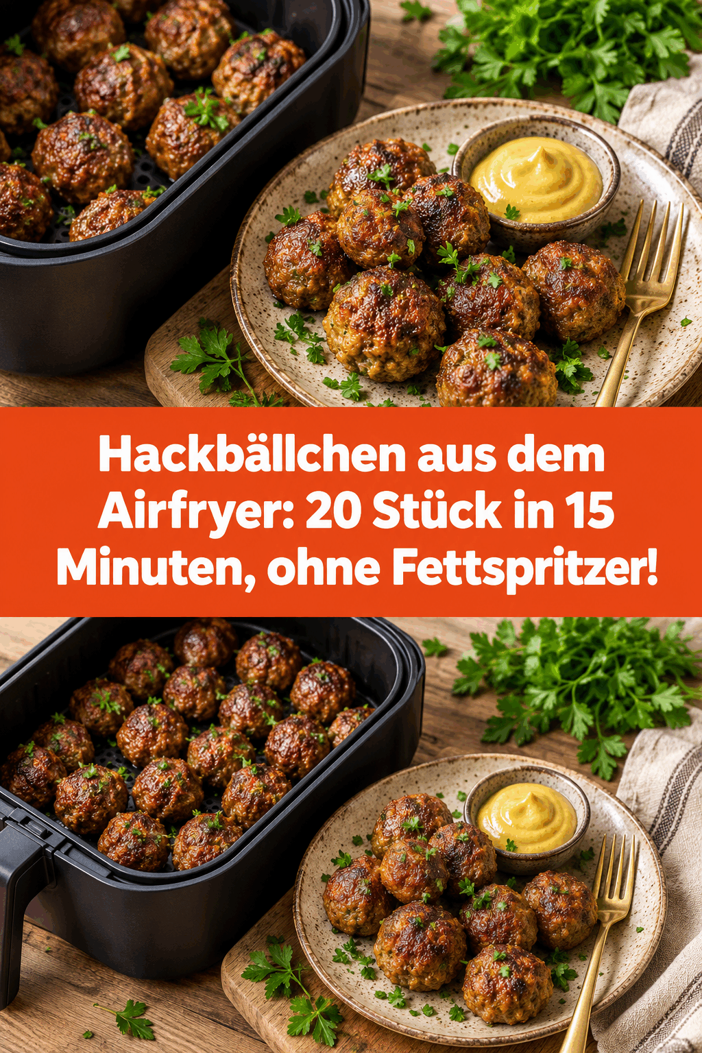 Hackbällchen aus dem Airfryer: 20 Stück in 15 Minuten, ohne Fettspritzer!