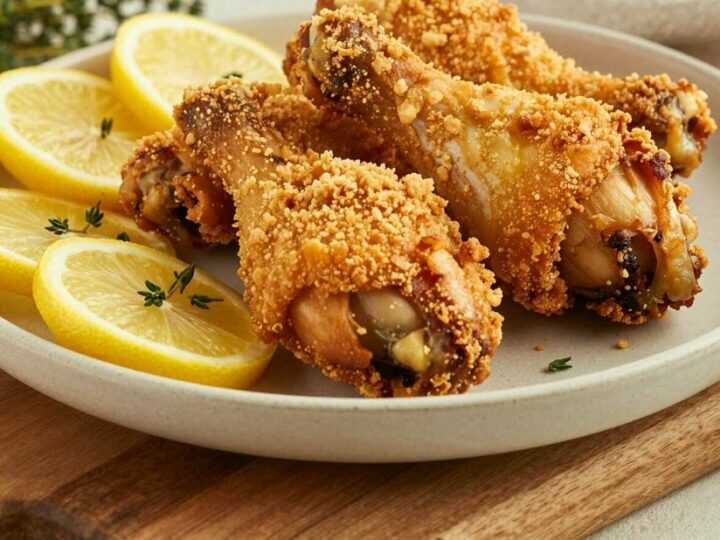 Hähnchenschenkel aus der Heißluftfritteuse: Knusprige Haut in 25 Minuten!