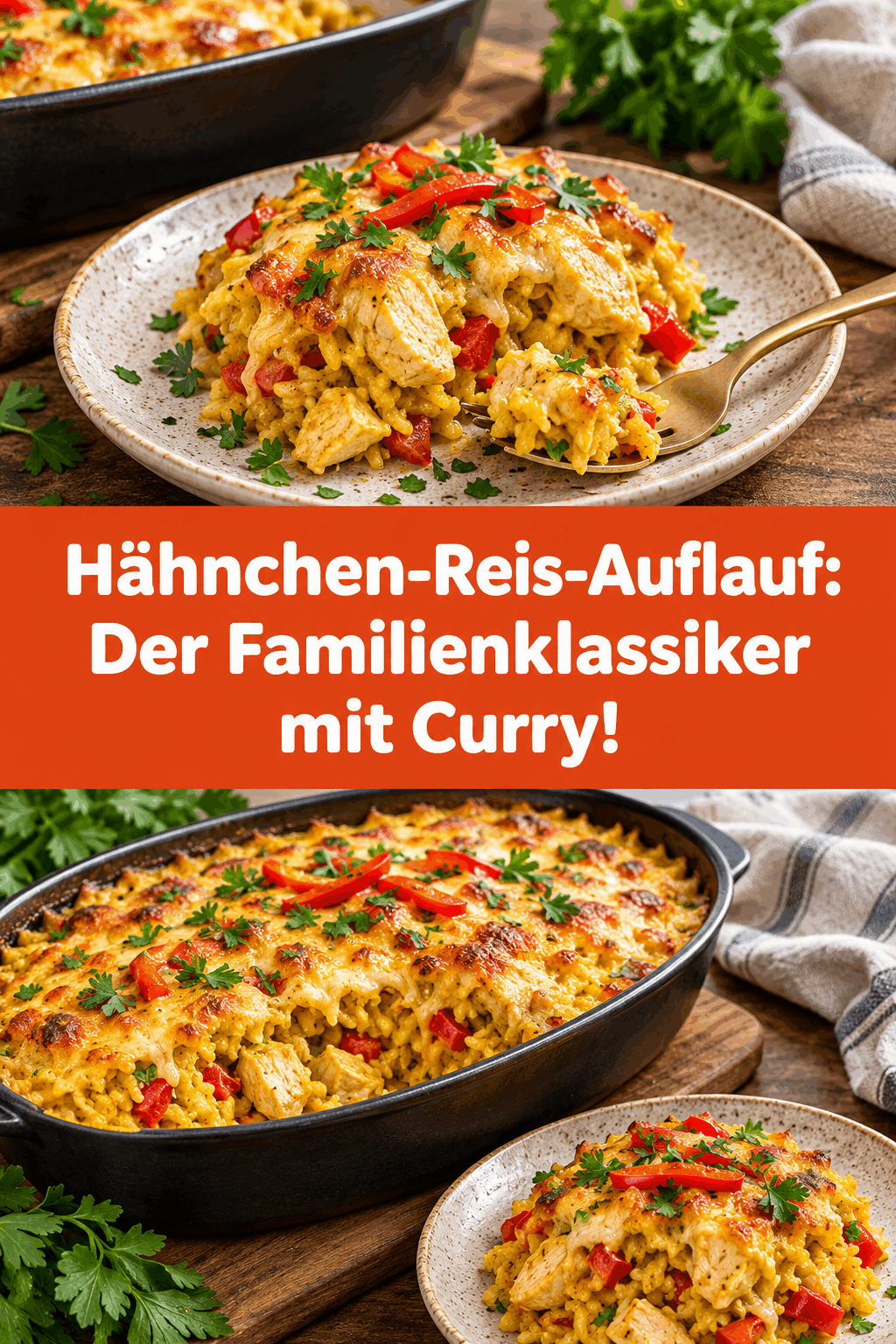 Hähnchen-Reis-Auflauf: Der Familienklassiker mit Curry!