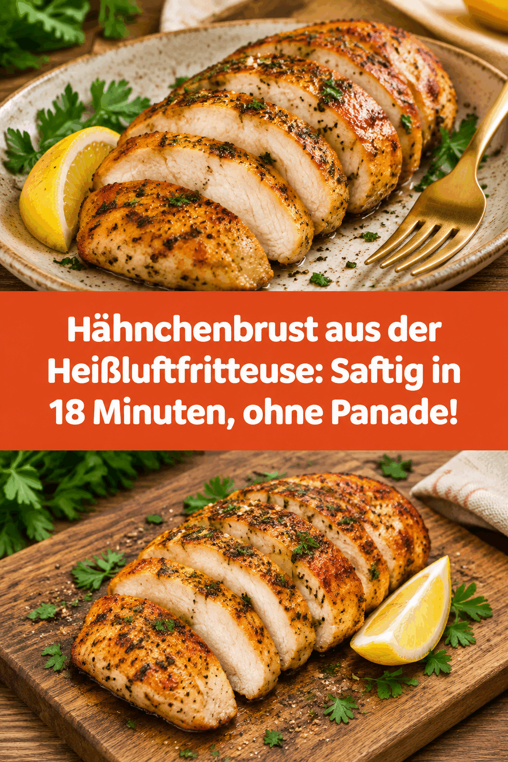 Hähnchenbrust aus der Heißluftfritteuse: Saftig in 18 Minuten, ohne Panade!