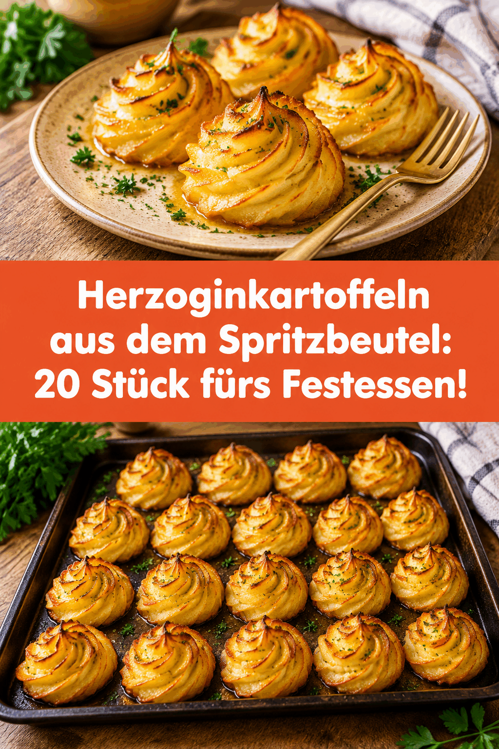 Herzoginkartoffeln aus dem Spritzbeutel: 20 Stück fürs Festessen!