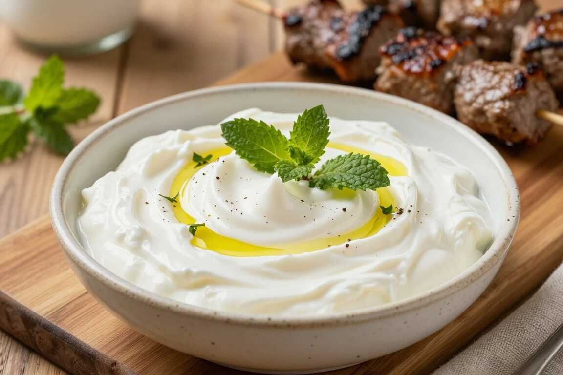 Joghurt-Dip mit Minze: 400 g, kühlend zu Grillfleisch!