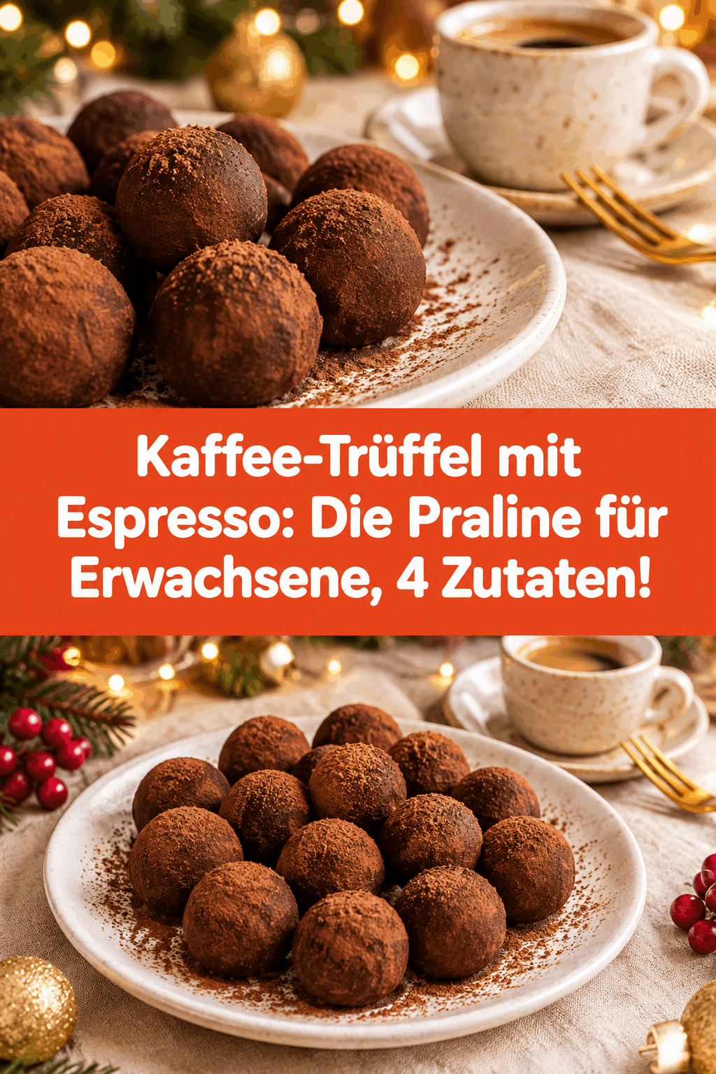 Kaffee-Trüffel mit Espresso: Die Praline für Erwachsene, 4 Zutaten!