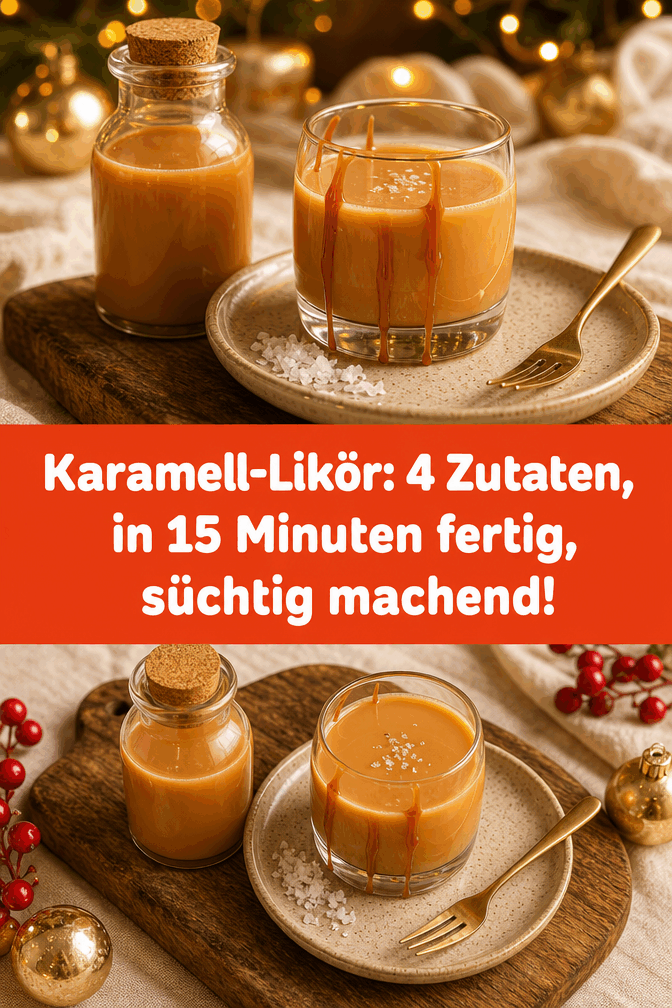 Karamell-Likör: 4 Zutaten, in 15 Minuten fertig, süchtig machend!