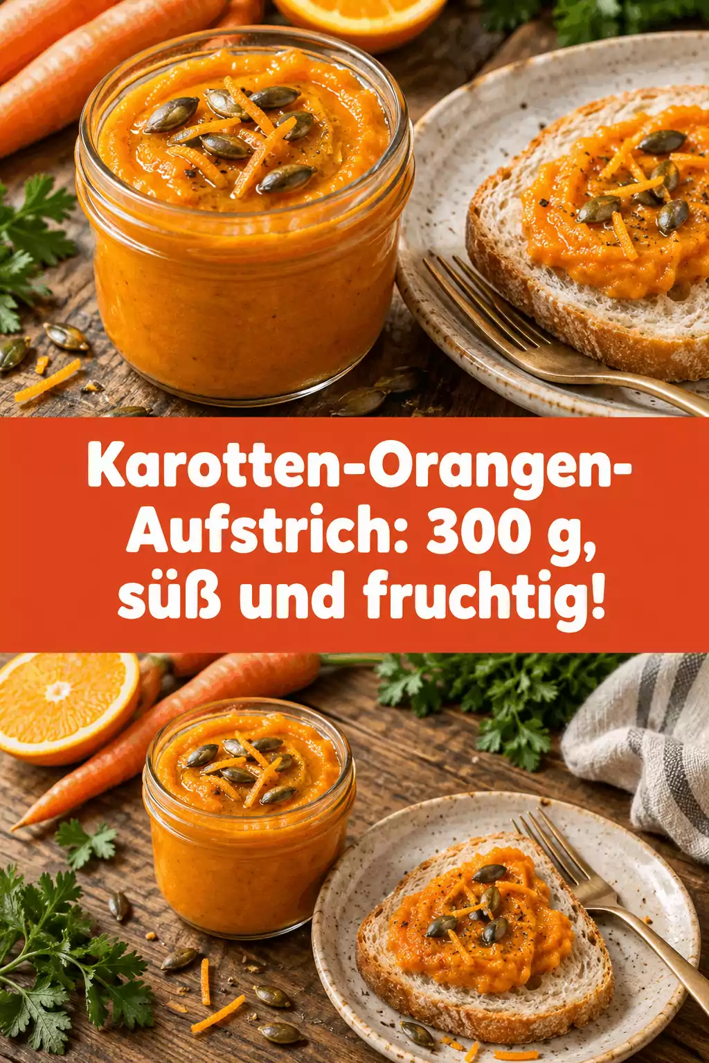 Karotten-Orangen-Aufstrich: 300 g, süß und fruchtig!
