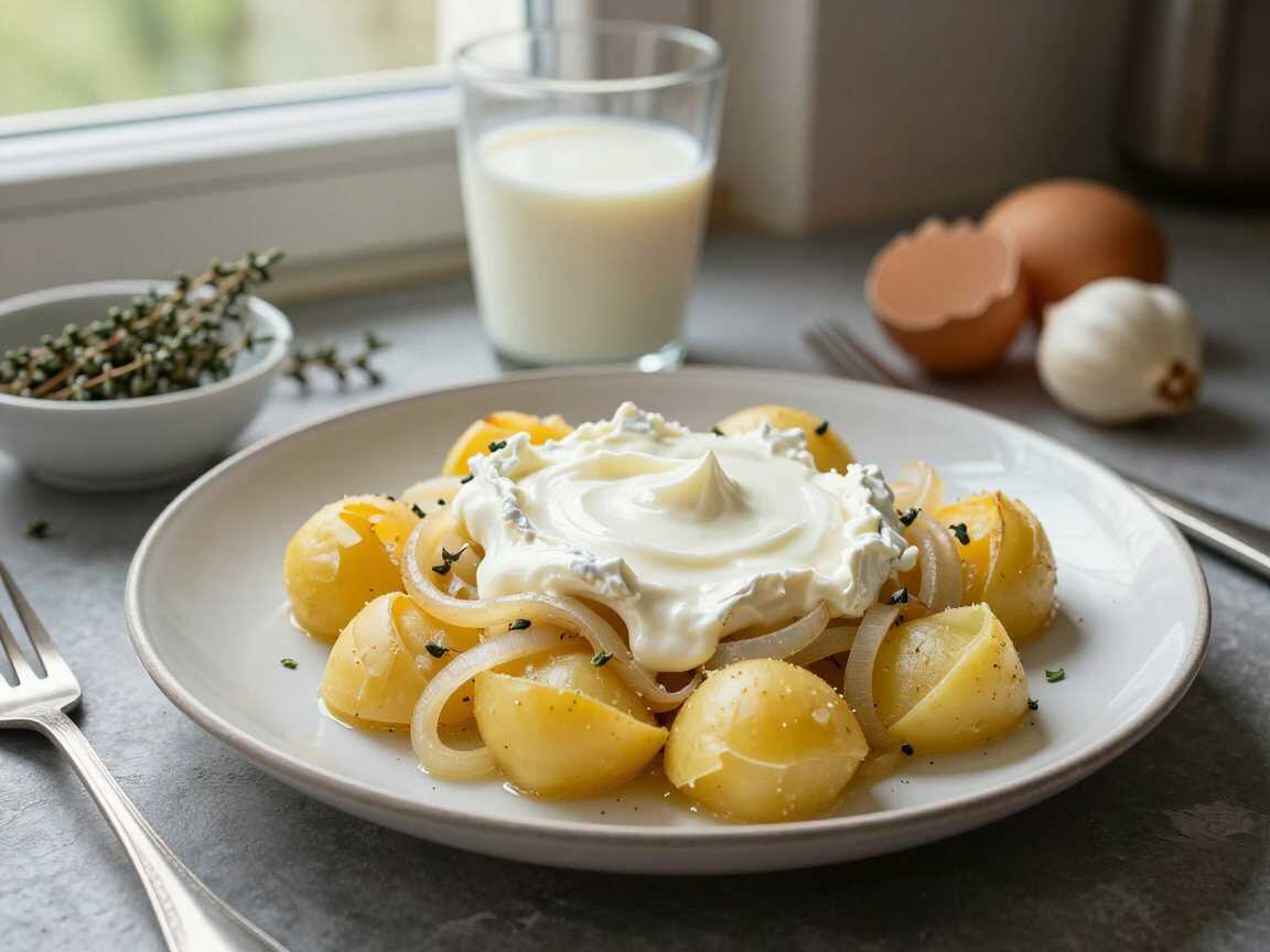 Kartoffel-Camembert-Auflauf, einmal probiert, immer wieder gemacht – während der Zubereitung