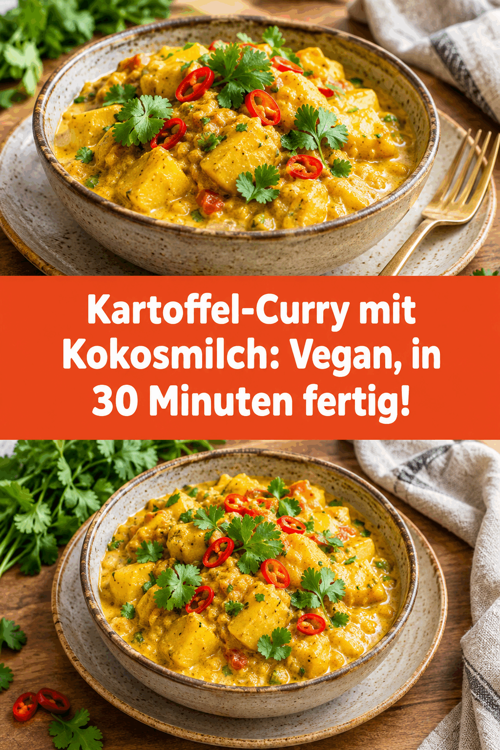 Kartoffel-Curry mit Kokosmilch: Vegan, in 30 Minuten fertig!