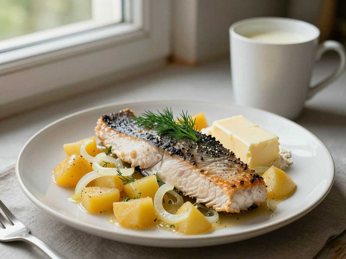 Kartoffel-Fischauflauf mit Dill – das Soulfood für kalte Tage – während der Zubereitung